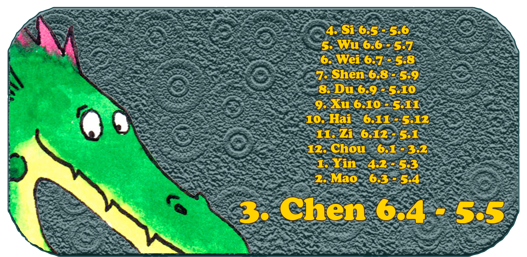 Chinese Zodiac | The Twelve Chinese Animals | Dragon, April, month 3, Chen