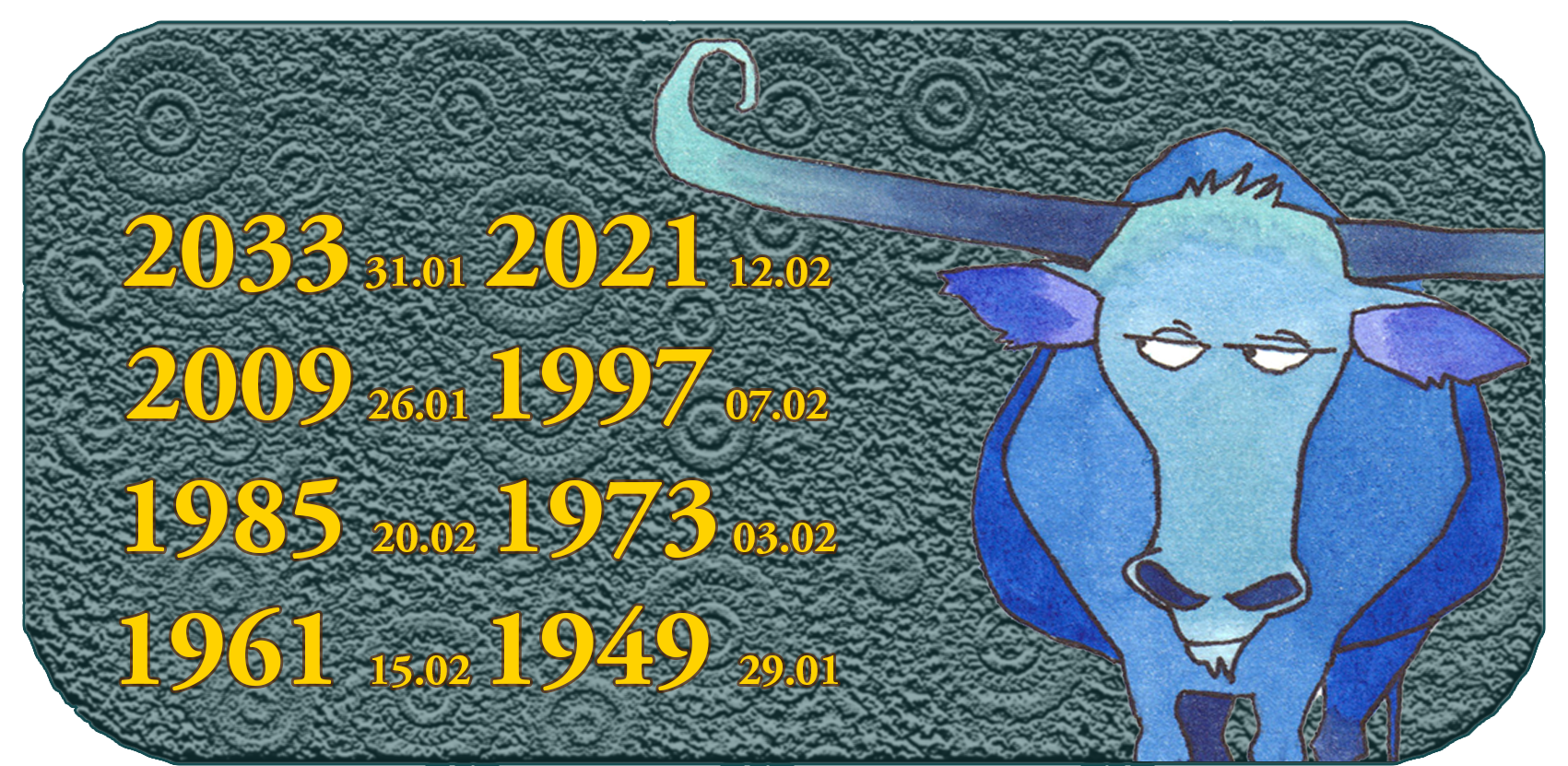 Chinese Zodiac Animal Year | The Twelve Chinese Animals | Animal No. 2 Taurus